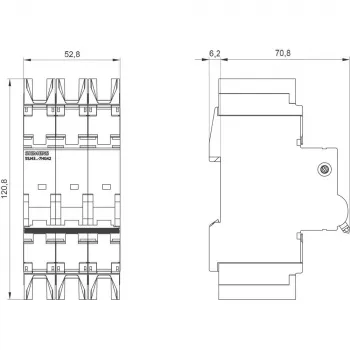 Întrerupător automat de protecție Siemens SENTRON 5SJ4 tripolar, caracteristică C, 16 A, 6 kA, 400 V AC 5SJ43167HG42