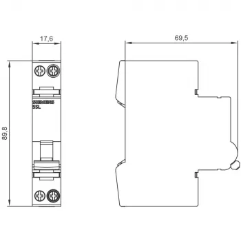 Întrerupător automat de protecție SIEMENS SENTRON 5SL6, 230V, 6kA, 1P+N, B13 (5SL6013-6)