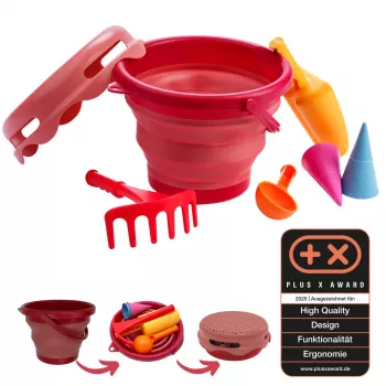SCHILDKRÖT set de jucării de nisip pliabil 7 în 1, roșu 970245