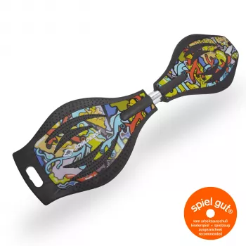 Waveboard SCHILDKROT Good Vibes Graffiti, deck mare din plastic cu structură antiderapantă 510801