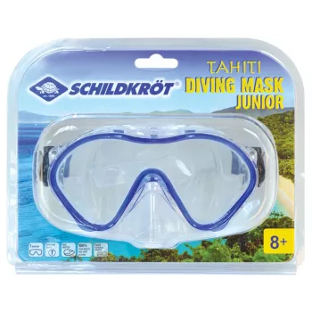 SCHILDKRÖT Junior Diving Mask Tahiti, Dark Blue, Large Field of View, Silicone Mask Body and Head Strap, 1 Piece (940042)