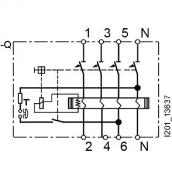 Întrerupător diferențial SIEMENS 5SV36468, tip A, 63 A, 300 mA, tetrapolar, 400 V, selectiv
