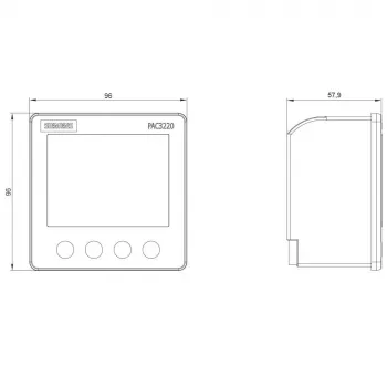 Siemens SENTRON PAC3220 dispozitiv de monitorizare a puterii, Modbus TCP, LCD, montaj în panou 96x96mm, 690/400V AC, auxiliar 24-60V DC, borne cu șurub 7KM32201BA011EA0