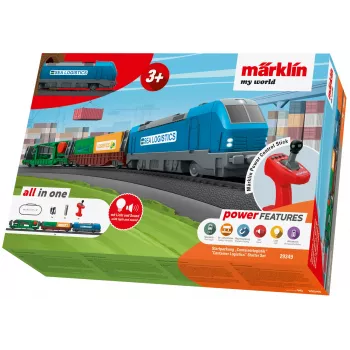 Set de start H0 Märklin 29349 Logistică containere cu locomotivă diesel clasa 232 și 3 vagoane platformă pentru containere