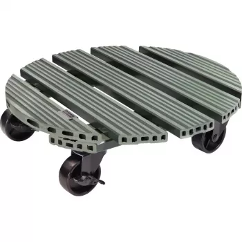 Suport cu rotile pentru plante WAGNER design yourself GH0558, plastic, Ø 38,5 cm, verde închis, rotund, 1 buc. 20055801