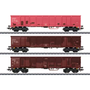Vagon cu stâlpi Märklin 047188 H0 cu încărcătură de lemn, epoca IV DB, 3 șine AC
