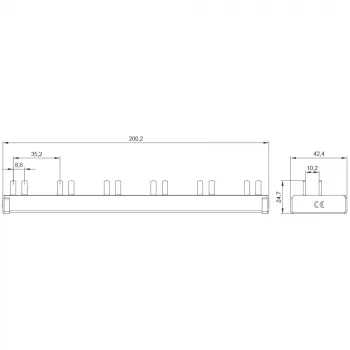 Bară colectoare cu pini SIEMENS 5ST36760, 10 mm², 1P+N, 12 module, 6 AFDD + 6 componente