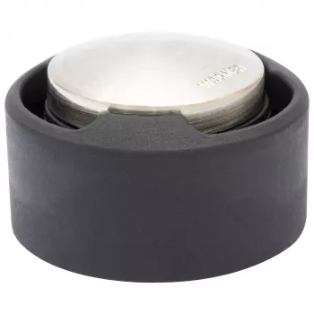 Wagner design yourself EH 5171 Door Stopper, Die-cast Zinc with Rubber Bumper, Ø 5 cm, Matte Nickel/Black 15517111