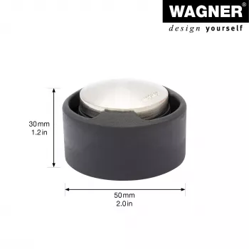 Wagner design yourself EH 5171 Door Stopper, Die-cast Zinc with Rubber Bumper, Ø 5 cm, Matte Nickel/Black 15517111