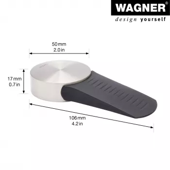 Wagner Design Yourself EH 5116 Door Stopper, Die-cast Zinc with Rubber Bumper, Ø 50 mm, Matt Nickel 15511611