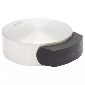 Wagner Design Yourself EH 5111 Floor-Mounted Door Stopper, Die-Cast Zinc with Rubber Ring, Satin Nickel, 50 mm Diameter (15511111)