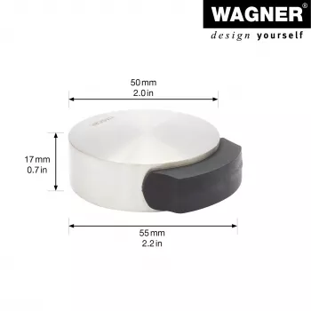 Wagner Design Yourself EH 5111 Floor-Mounted Door Stopper, Die-Cast Zinc with Rubber Ring, Satin Nickel, 50 mm Diameter (15511111)