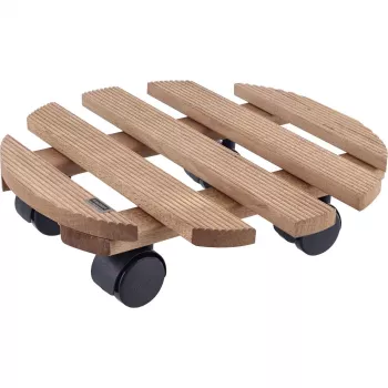 Suport cu rotile pentru plante WAGNER Multiroller Country Palisander, rotund, lemn masiv de palisandru, 300 mm, 100 kg 20018301