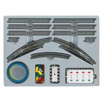 Set de extindere a liniei de stație Märklin 08193 T2, scara Z (1:220), șină din alpaca