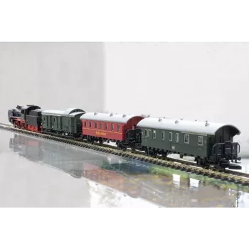 Set de start cu tren de marfă cu abur Märklin 81874 Z - BR 89.0, epoca III, 3 vagoane, șină ovală, analogic DC 081874