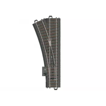 Macaz la stânga Märklin H0 C 188,3 mm cu pat integrat, 24,3° 24611
