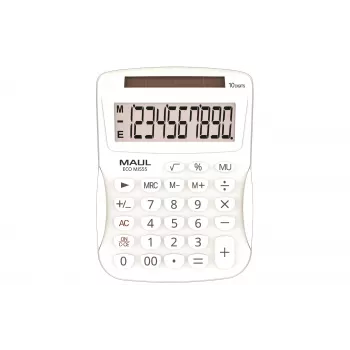 Calculator de birou MAUL ECO MJ 555 alb, 12 cifre, alimentare duală 7263502