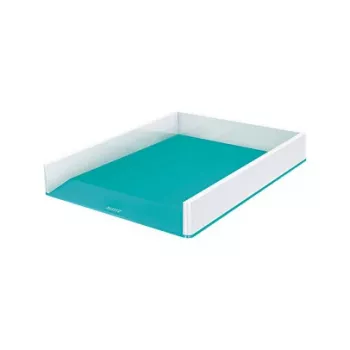 Tavă pentru corespondență LEITZ WOW Duo Colour A4 albastru-ghiață/alb 5361-10-51