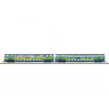 Set vagoane etajate Märklin 87306 Z Touristik 1 DB AG - 2 vagoane etajate intermediare