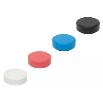 Set magneți rotunzi reciclați MAULpro, 29 mm x 11 mm, sortiment de 20 piese (alb, roșu, albastru, negru) 6177399