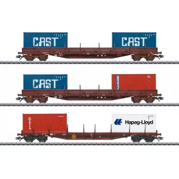 Märklin 47119 H0 3-Piece Container Wagon Set of the SNCB