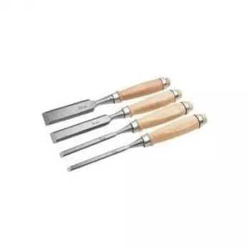 Set de 4 dălți cu muchie teșită Brüder Mannesmann, cu valiză de depozitare