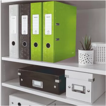Mapă cu levier Leitz 180° WOW A4, cu mecanism cu pârghie, inel rotund, carton, verde, 600 file, 80 g/m² (10050054)