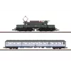 Set de tren Märklin 81221 ecartament Z - 175 de ani Geislinger Steige, locomotivă cu abur DB clasa 50 cu 3 vagoane de marfă, șină și unitate de comandă