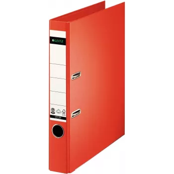Mapă cu pârghie 180° LEITZ A4 50 mm roșu deschis, carton 1008-00-20