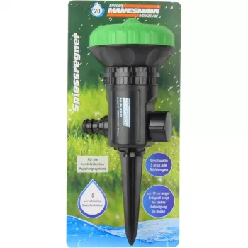 Aspersor circular Brüder Mannesmann cu țăruș din plastic, jet reglabil, 1 bucată (M63612)