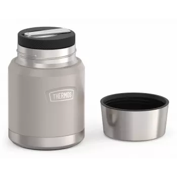 Vas termic THERMOS ICON bej 0,47 l, recipient din oțel inoxidabil cu izolație, cu lingură pliabilă 4120323047