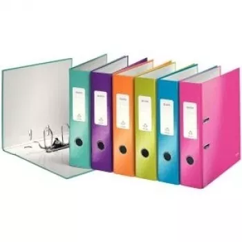Mapă cu inele LEITZ WOW 180° A4 80 mm culori asortate (pachet de 10) 1005-10-99