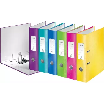 Mapă cu inele LEITZ WOW 180° A4 80 mm culori asortate (pachet de 10) 1005-10-99