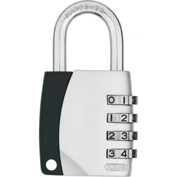 ABUS 155/40 Lacăt cu combinație 4 cifre resetabil, corp din aluminiu, etrier din oțel călit, argintiu ABVS30890