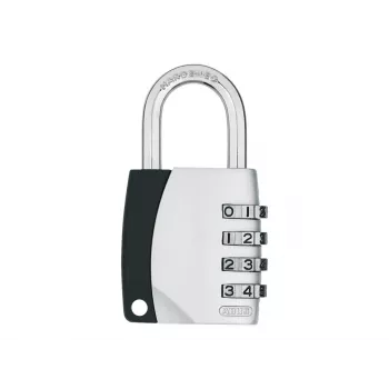 ABUS 155/40 Lacăt cu combinație 4 cifre resetabil, corp din aluminiu, etrier din oțel călit, argintiu ABVS30890