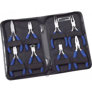 Set de clești și pensete de precizie Brüder Mannesmann 8 piese 10808