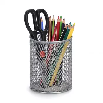 ZELLER Large Pen Holder, Aluminium, 17705