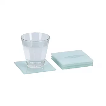 Zeller 26232 Glass Coaster Set, 4 Pieces, Transparent