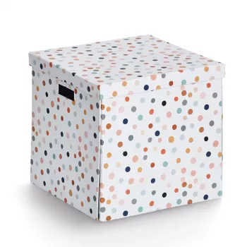 Cutie de depozitare Zeller Dots cu puncte albe 33,5 x 33 x 32 cm 14476