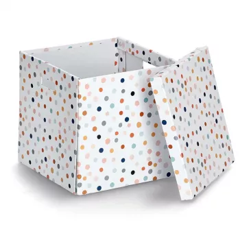 Cutie de depozitare Zeller Dots cu puncte albe 33,5 x 33 x 32 cm 14476