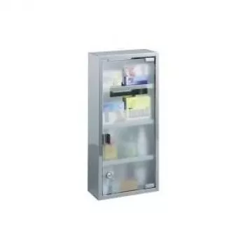 Dulap pentru medicamente ZELLER 57x27x12 cm, oțel inoxidabil, cu încuietoare, 2 rafturi, montaj pe perete (99193)
