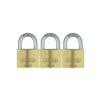 Set de lacăte din alamă ABUS seria 82, cu aceeași cheie, corp 45 mm, pachet de 3 11825 8
