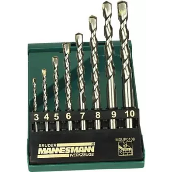 Set de burghie pentru zidărie Brüder Mannesmann M54309, 5 piese, 4-10 mm, cu plăcuțe din carbură, DIN 8039