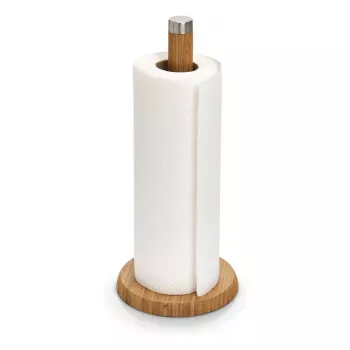 ZELLER Bamboo Kitchen Towel Holder Stand, Natural, Freestanding Paper Roll Holder 25283