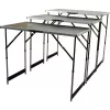 Set de masă pliantă multifuncțională BRÜDER MANNESMANN M70113, 3 piese, blat MDF E1 2,7 mm, cadru din aluminiu, argintiu/gri