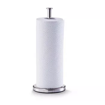 ZELLER Maila Stainless Steel Paper Towel Holder with Roll, Silver 27242
