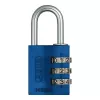 Lacăt cu cifru din aluminiu ABUS 145/30, 3 cifre, albastru