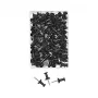 Pioneze negre WEDO 54 201, 100 bucăți, lungime ac 12 mm, diametru cap 10 mm, cutie transparentă din plastic