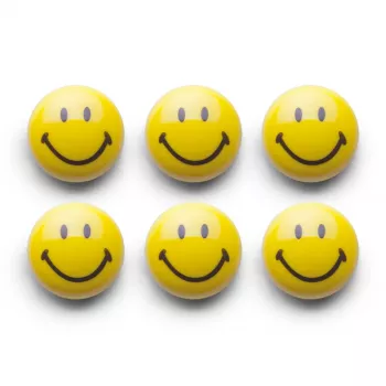Set de magneți Smiley Zeller 6 bucăți 3 cm galben 11204