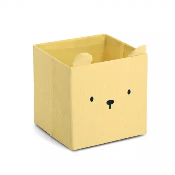 Zeller Bear Storage Box Yellow 28 x 28 x 28 cm 14491